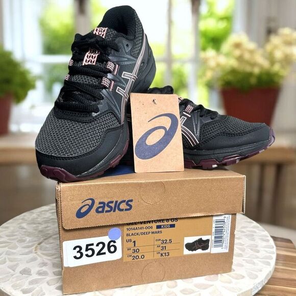 Asics Gel-Venture 8 GS Kids Youth Trail Running Shoes Black Deep Mars US 1Y EUR - Picture 2 of 11